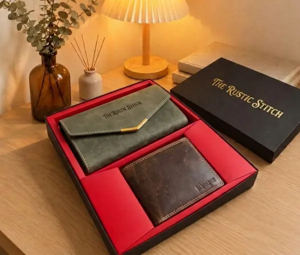 Genuine_Leather_Couples_Wallet_Gift_Set_For_Unisex