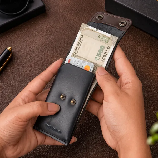Black_Snap_Slim_2.0_Genuine_Leather_Biker's_Chain_Wallet_For_Men