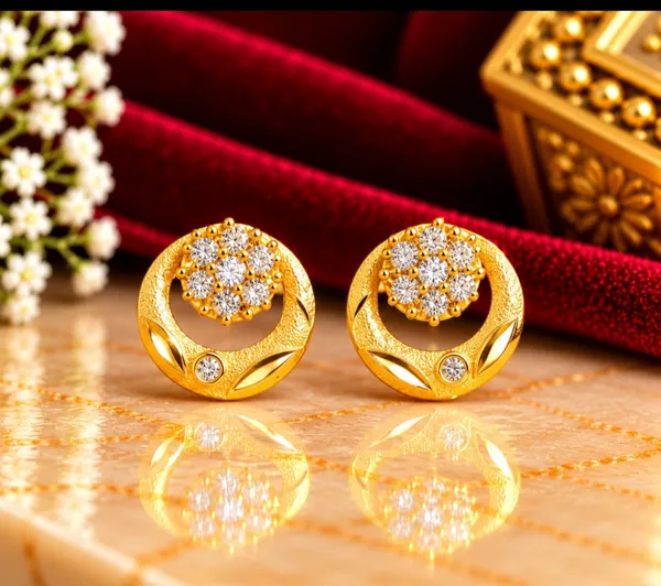 Gold_Tone_Floral_Stud_Earrings_for_Women