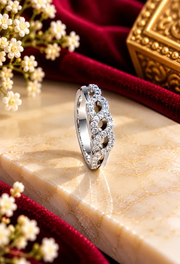 Silver-Tone_Crystal_Interlocking_Ring_for_Women