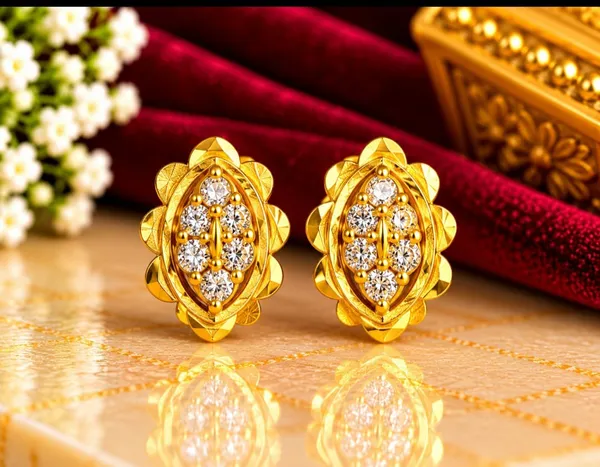 Gold_Tone_Floral_Stud_Earrings_for_Women