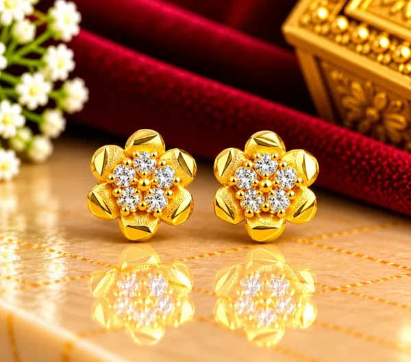 Gold_Floral_Stud_Earrings_for_Women