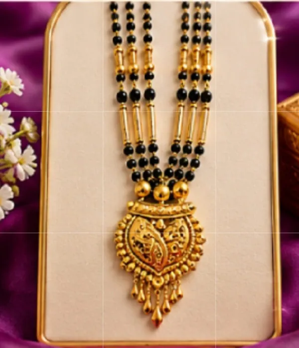 Gold_Tone_Black_Bead_Pendant_Necklace_for_Women