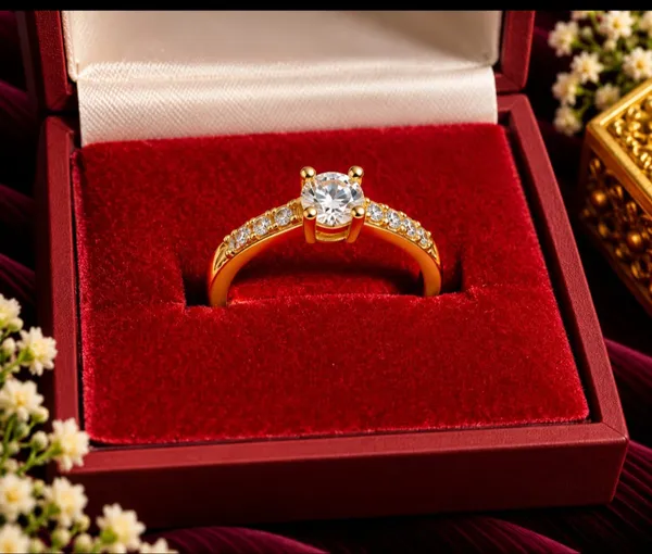 Gold-Tone_Solitaire_Engagement_Ring_for_Women