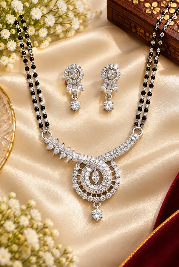 Silver_Tone_Crystal_Necklace_And_Earrings_Set_for_Women