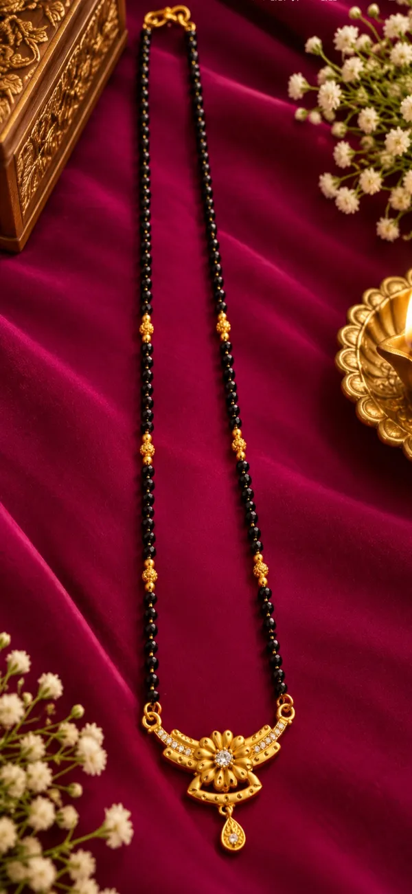 Black_Beaded_Gold_Tone_Floral_Pendant_Mangalsutra_for_Women