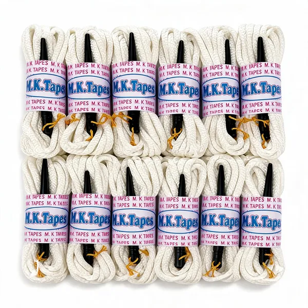 White_Braided_Textile_Shoelaces_For_Unisex_Pack_Of_12