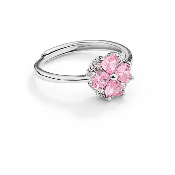 Silver_Tone_Pink_Floral_Cluster_Ring_For_Women