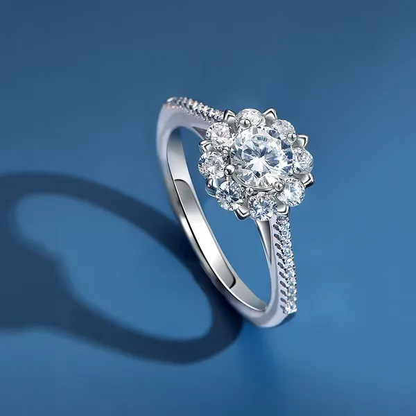 Silver_Tone_Floral_Halo_Cluster_Ring_For_Women