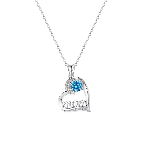 Silver_S925_Heart_Mom_Blue_Stone_Pendant_Necklace_For_Women