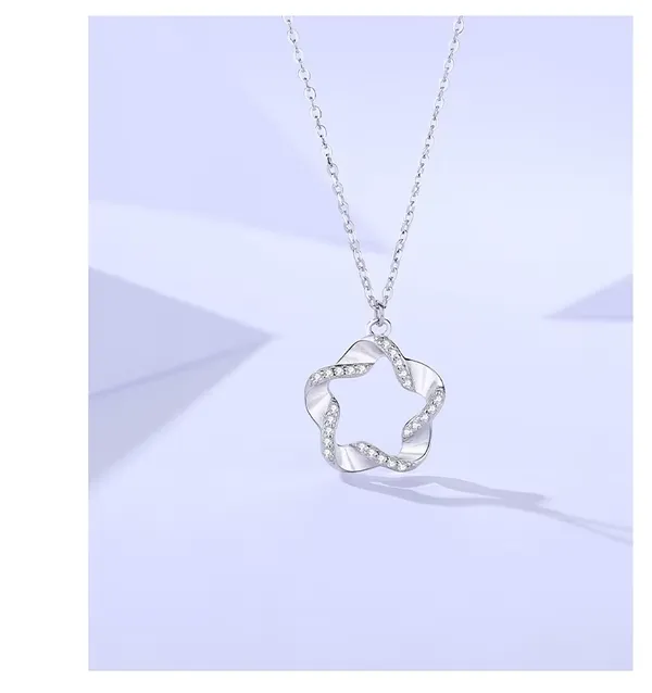 Silver_S925_Twisted_Star_Pendant_Necklace_For_Women