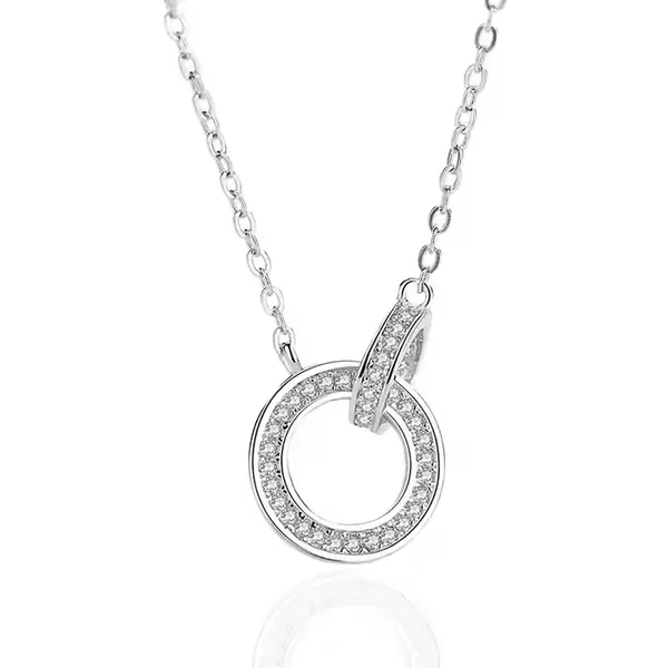 Silver_Tone_Stone-Set_Open_Circle_Pendant_Necklace_For_Women