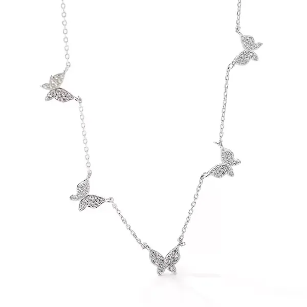 Silver_Butterfly_Motif_Chain_Pendant_Necklace_For_Women