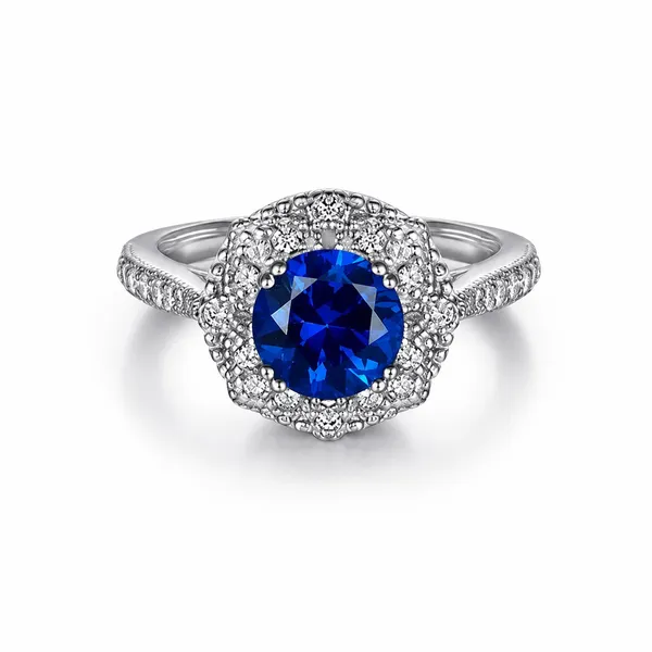 Silver_S925_Blue_Stone_Halo_Ring_For_Women