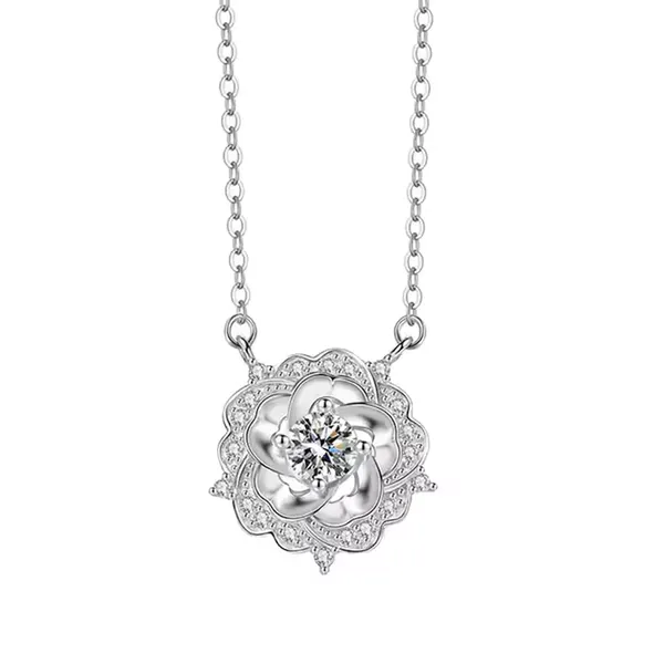Silver_S925_Floral_Pendant_Necklace_For_Women