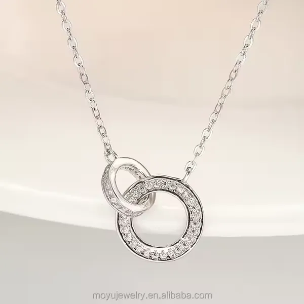 Silver_Tone_Stone-Set_Open_Circle_Pendant_Necklace_For_Women