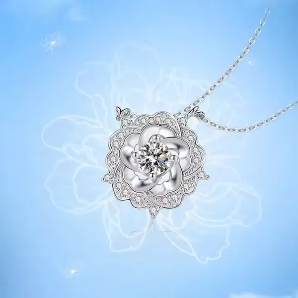 Silver_S925_Floral_Pendant_Necklace_For_Women