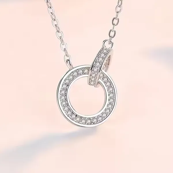 Silver_Tone_Stone-Set_Open_Circle_Pendant_Necklace_For_Women