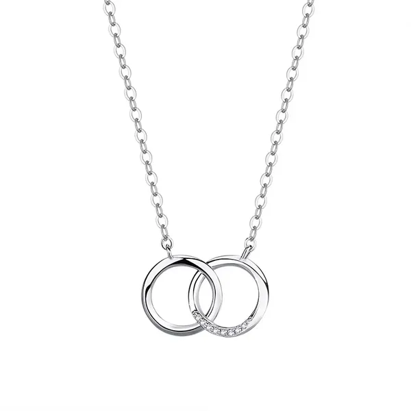 Silver_Tone_Interlocking_Ring_Pendant_Necklace_For_Women