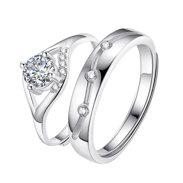 Silver_Tone_Solitaire_Couple_Ring_Set_For_Couples_Pack_Of_2
