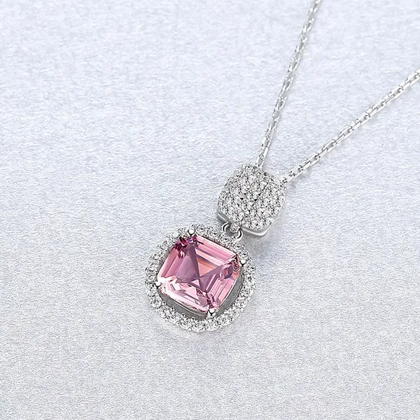 Silver_Tone_Pink_Stone_Necklace_And_Earrings_Set_For_Women
