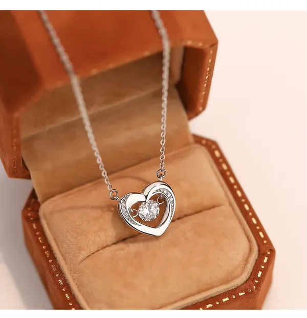 Silver_Tone_Layered_Heart_Stone_Pendant_Necklace_For_Women
