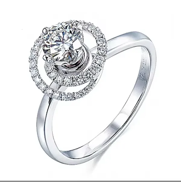 Silver_Tone_Layered_Solitaire_Ring_For_Women
