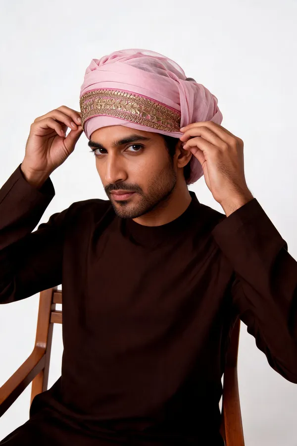 Pink_Sheer_Embellished_Dupatta_For_Men