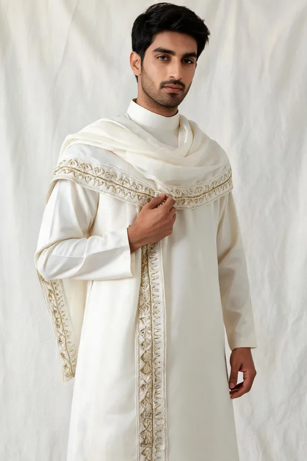 White_Embroidered_Dupatta_For_Men