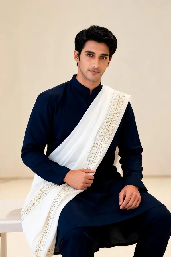 White_Embroidered_Dupatta_For_Men
