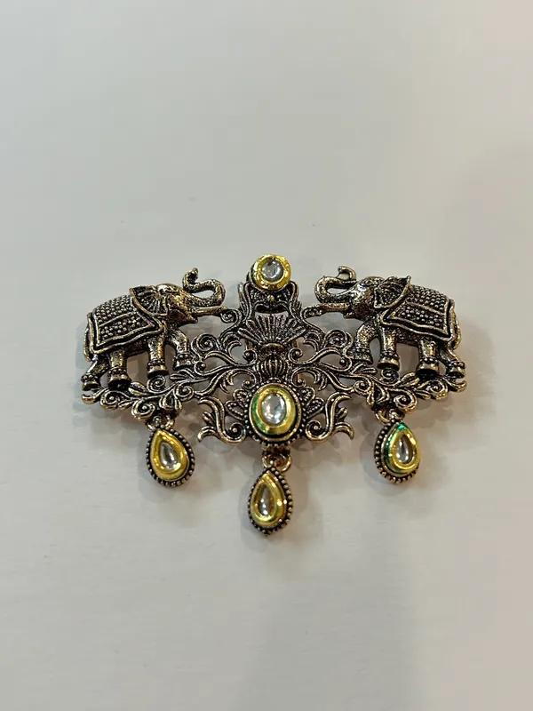 Antique_Gold_Elephant_Motif_Brooch_for_Women