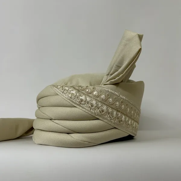 Cream_Fabric_Embroidered_Turban_for_Men