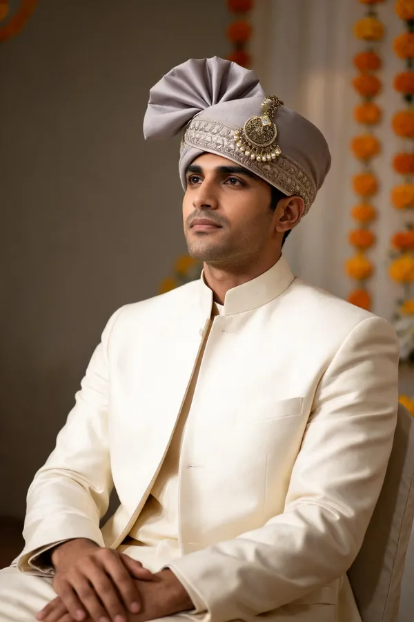 Levender_Embellished_Hand_Tied_Groom_Safa