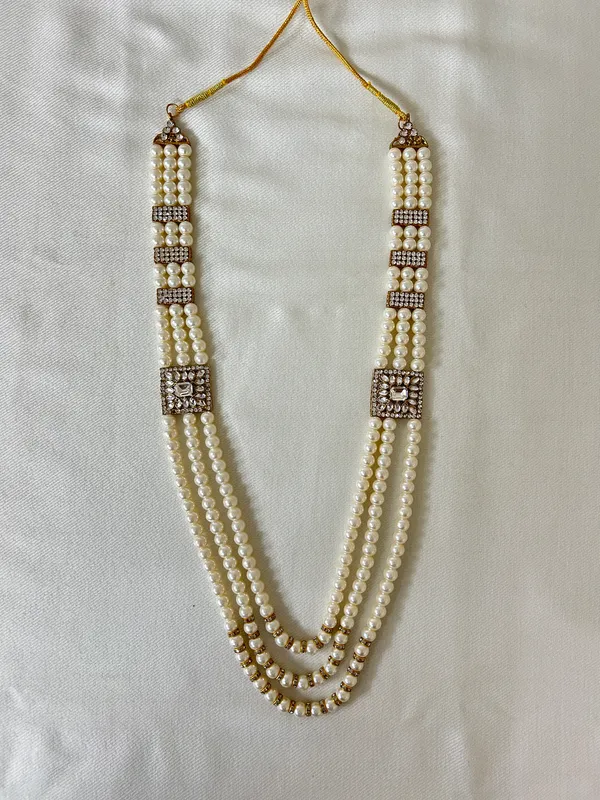 White_Pearl_Layered_Necklace_for_Groom