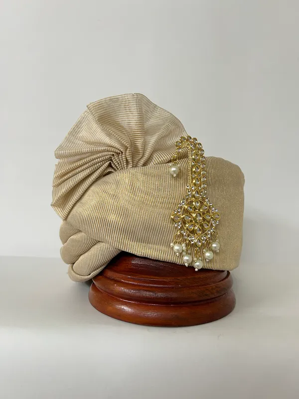 Beige_GOLDEN_ZARI_HAND_TIED_GROOM_SAFA