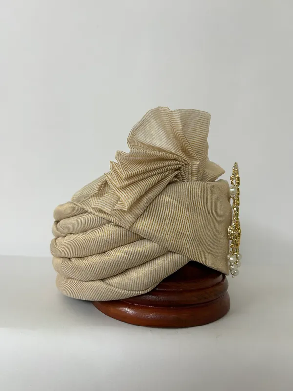 Beige_GOLDEN_ZARI_HAND_TIED_GROOM_SAFA