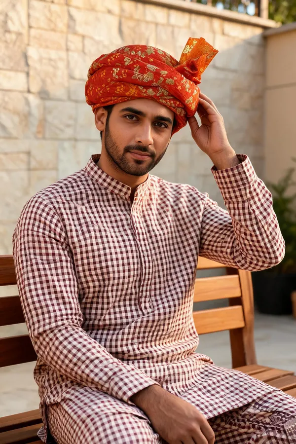 Red_Orange_Kotadoriya_Traditional_Turban_For_Men