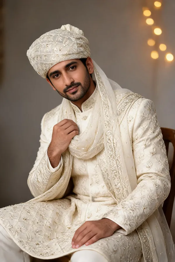 Ivory_Net_Embroidered_Groom_Safa
