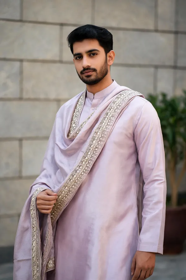 Lavender_Embroidered_Dupatta_For_Men