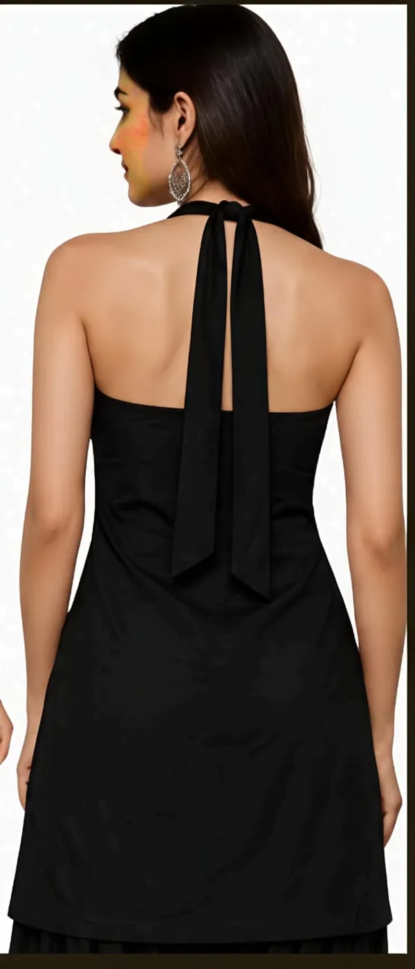 Black_Cotton_Sleeveless_Halter_Neck_Co-Ord_Set_For_Women