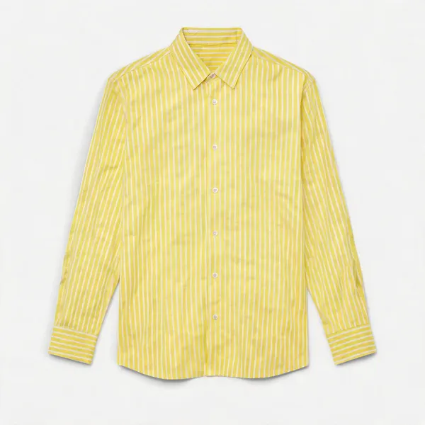 Yellow_Cotton_Regular_Fit_Striped_Shirt_For_Men