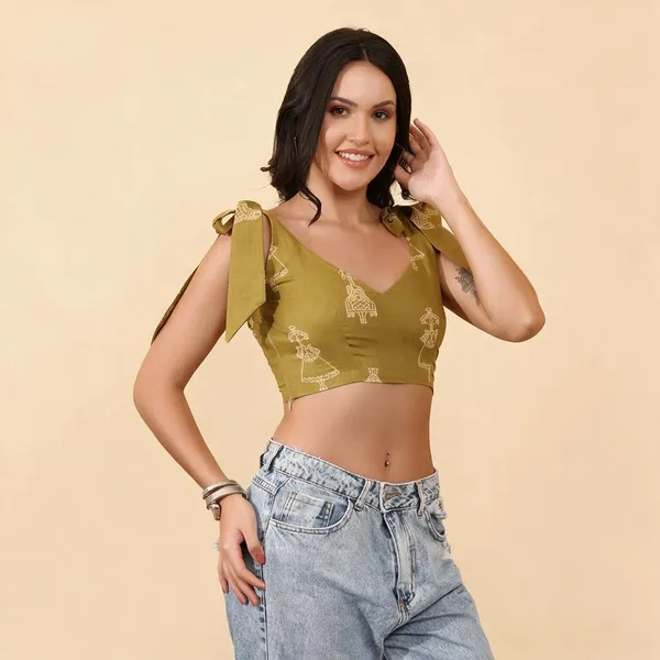 Olive_Cotton_Tie-Shoulder_Crop_Top_For_Women