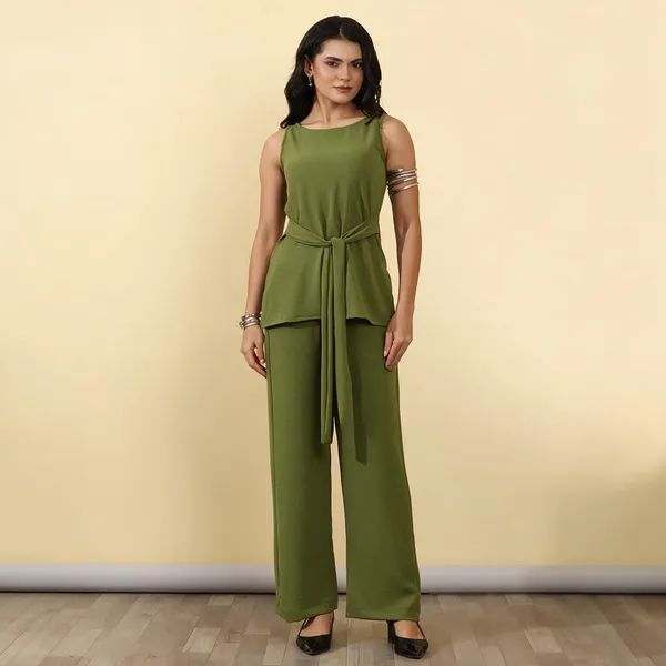Olive_Cotton_Sleeveless_Co-Ord_Set_For_Women
