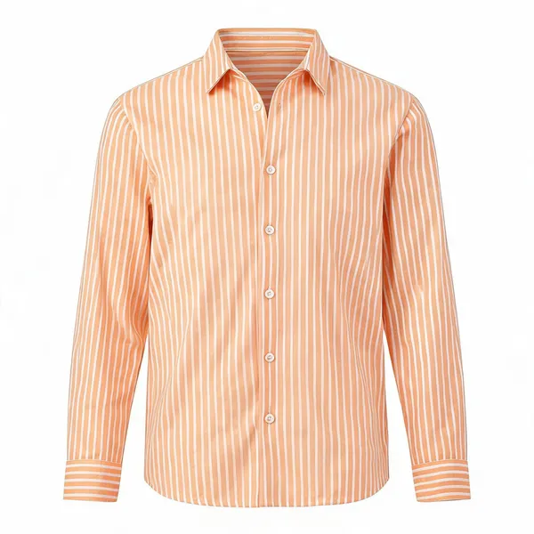 Peach_Cotton_Striped_Casual_Shirt_For_Men