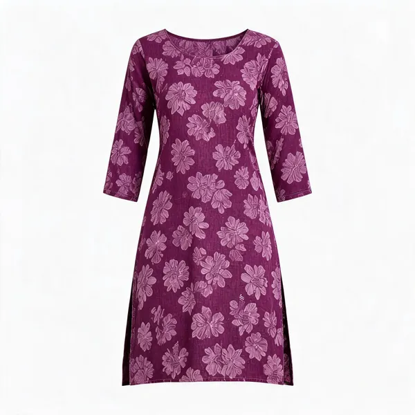 Purple_Cotton_Floral_Print_Straight_Kurta_For_Women