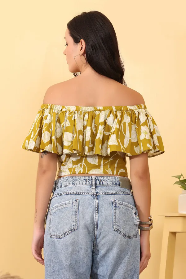 Mustard_Cotton_Off_Shoulder_Crop_Top_For_Women