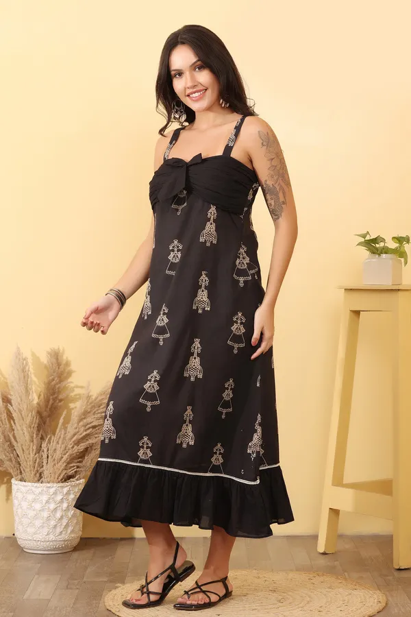 Black_Cotton_A-Line_Dress_For_Women