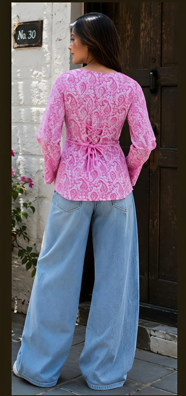 Pink_Cotton_Tie_Front_Peplum_Top_For_Women