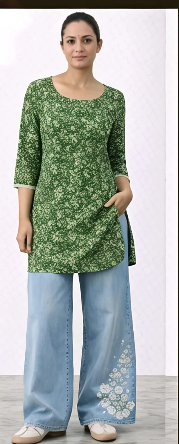 Green_Cotton_Printed_Straight_Kurta_For_Women