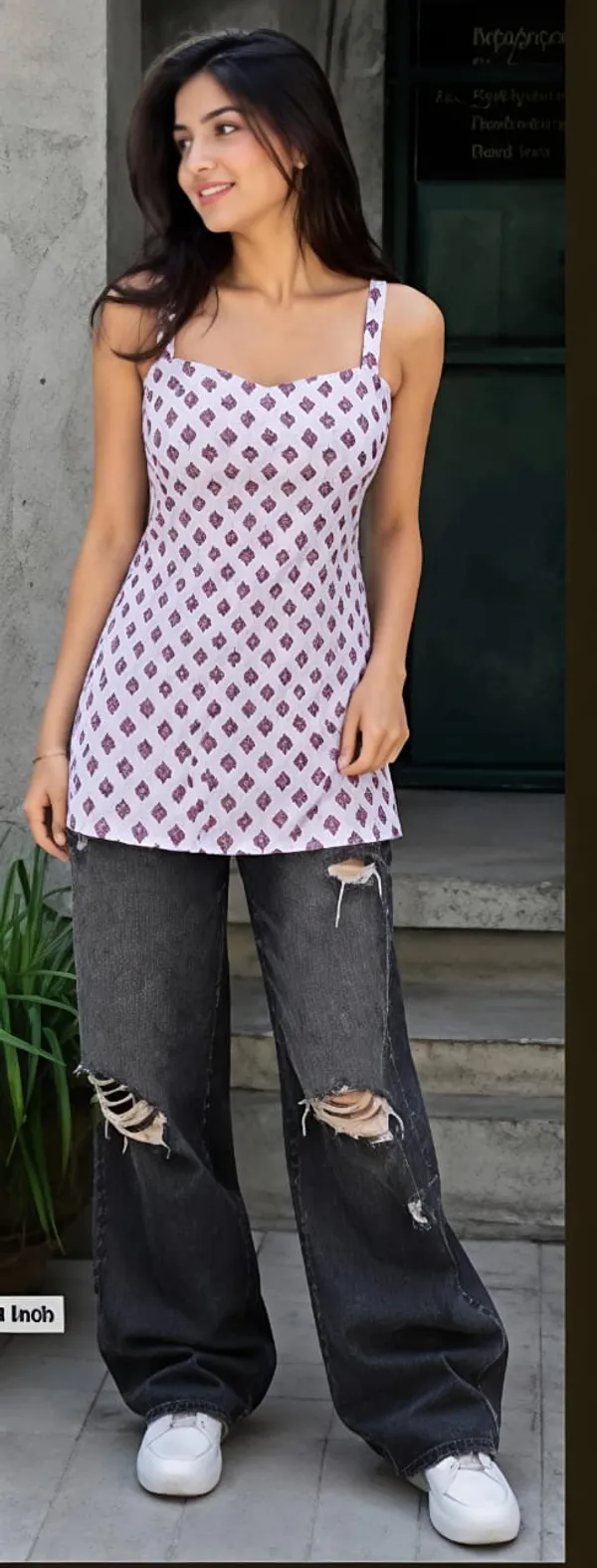 White_Cotton_Printed_Regular_Fit_Kurti_For_Women